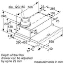 Grade A Bosch Serie 2 DFM063W56B 60cm Telescopic Canopy Cooker Hood Stainless Steel