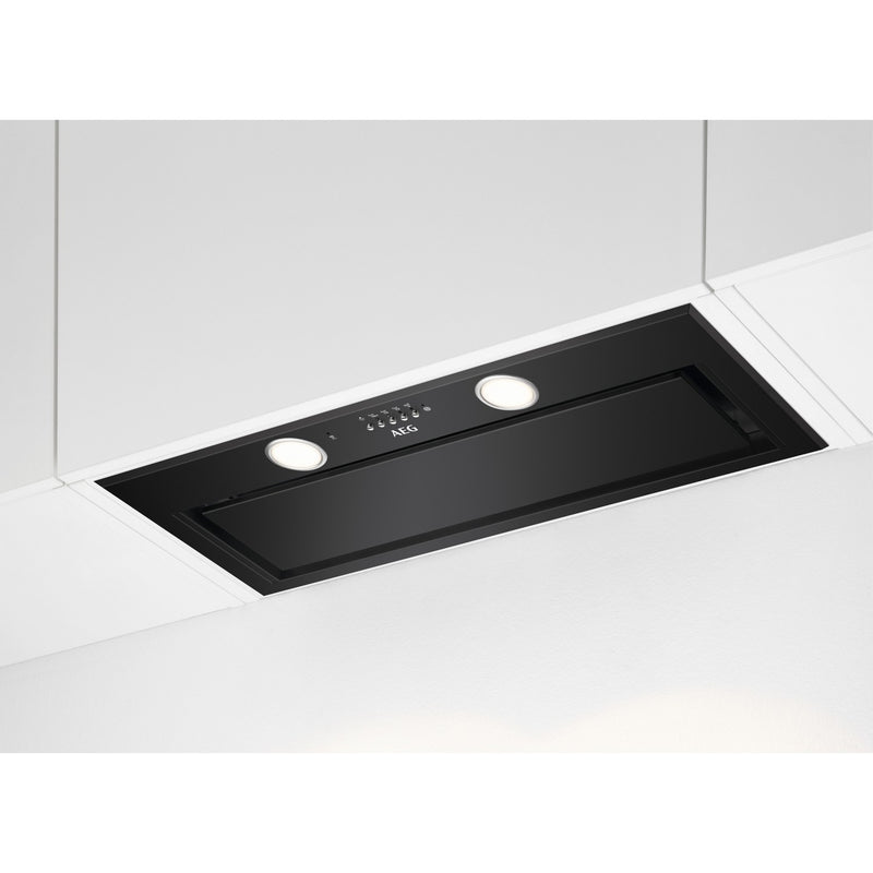 Grade B AEG DGE5861HB 80cm Canopy Cooker Hood with Hob2Hood Matte Black