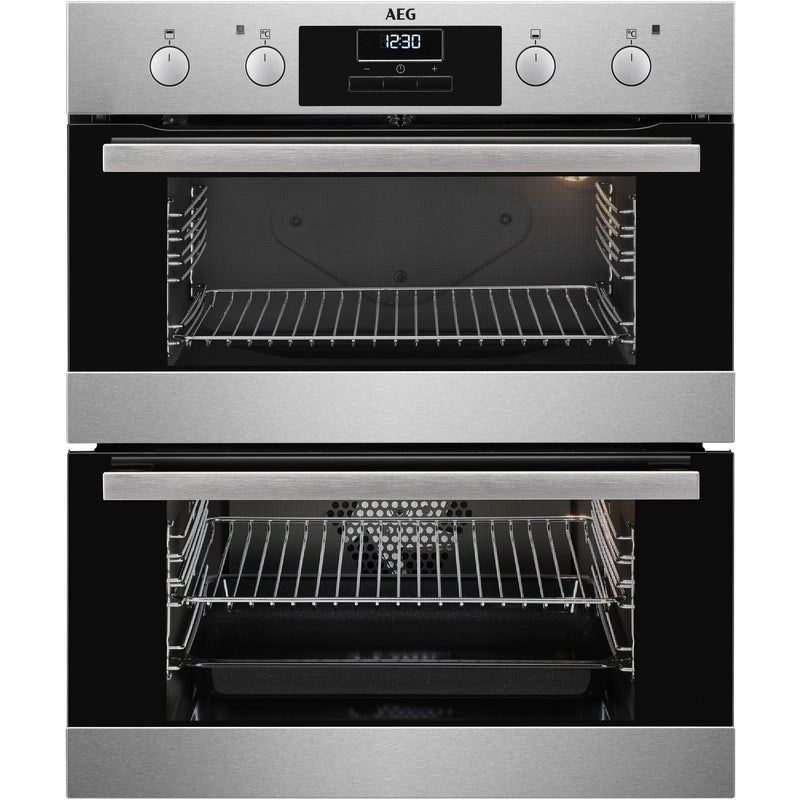 Grade A AEG DUB331110M 60cm Double Built Under Electric Oven Stainless Steel