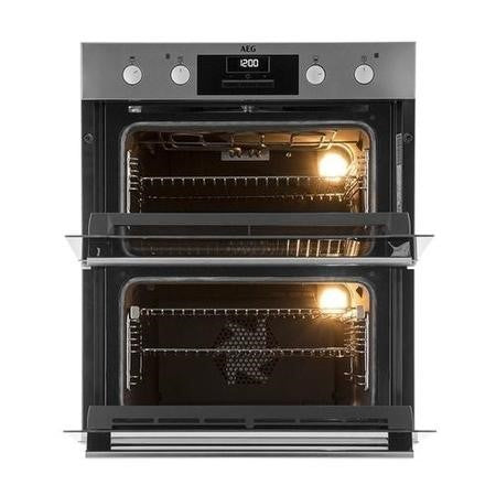 Grade B AEG DUB331110M 60cm Double Built Under Electric Oven with Catalytic Liners Stainless Steel