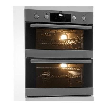 Grade A AEG DUB331110M 60cm Double Built Under Electric Oven Stainless Steel