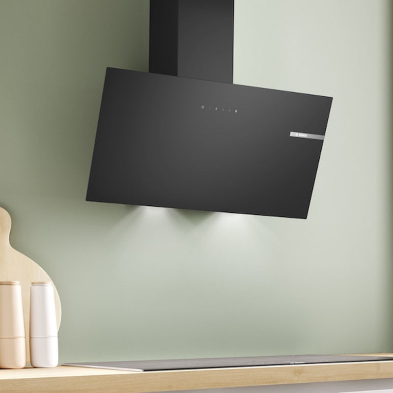 Grade A Bosch Series 2 DWK85DK60B 80cm Angled Chimney Cooker Hood Black