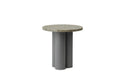 Normann Copenhagen Dit Table Grey Travertine Silver
