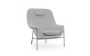 Normann Copenhagen Drape Lounge Chair High W. Headrest Grey Steel Hallingdal