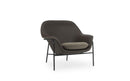 Normann Copenhagen Drape Lounge Chair Low Black Steel Ultra Leather/Hallingdal