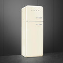GRADE A2 - Smeg 294 Litre Fifties Style Left Hand Hinge 70/30 Fridge Freezer - Cream