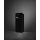 Grade B Fifties Style Right Hand Hinge Top Mount Fridge Freezer - Black