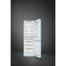 Grade A Smeg 331 Litre Fifties Style Right Hand Hinge 70/30 Fridge Freezer - Pastel Blue