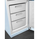 Grade A Smeg 331 Litre Fifties Style Right Hand Hinge 70/30 Fridge Freezer - Pastel Blue