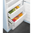 Grade A Smeg 331 Litre Fifties Style Right Hand Hinge 70/30 Fridge Freezer - Pastel Blue