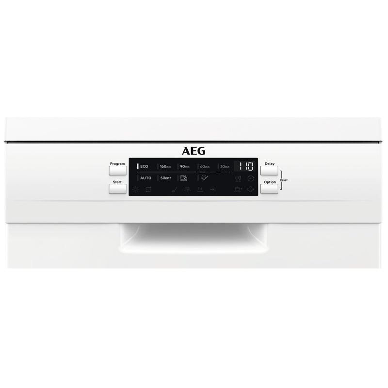 Grade A AEG Series 6000 FFB62417ZW Freestanding 9 Place Slimline Dishwasher White