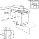 Grade A AEG 9000 SatelliteClean Freestanding Dishwasher Full Size, 30 Minute Quick Wash Dishwasher, 13 Place Settings, silver, C rated