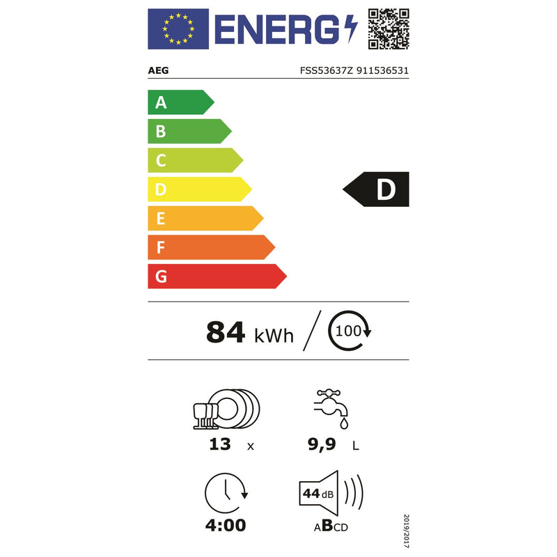 Grade B AEG FSS53637Z 13 Place Fully Integrated Dishwasher