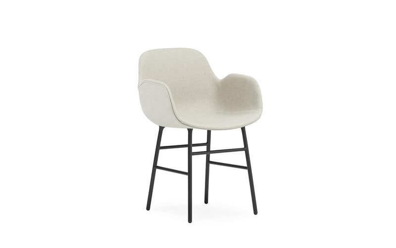 Normann Copenhagen Form Armchair Full Upholstery Black Steel Main Line flax