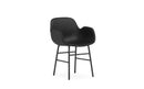 Normann Copenhagen Form Armchair Full Upholstery Black Steel Ultra Leather