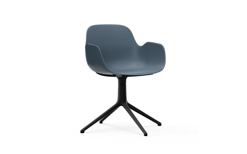 Normann Copenhagen Form Armchair Swivel 4L Black Alu Blue