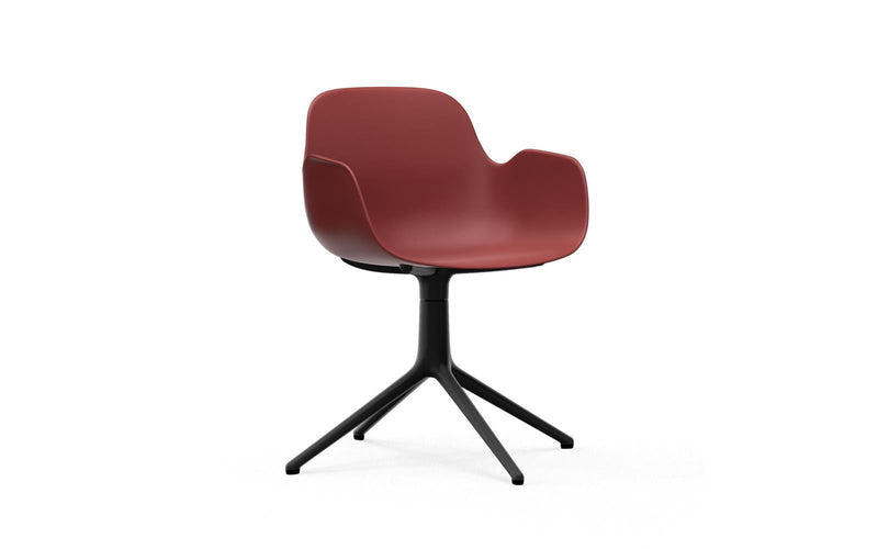 Normann Copenhagen Form Armchair Swivel 4L Black Alu Red