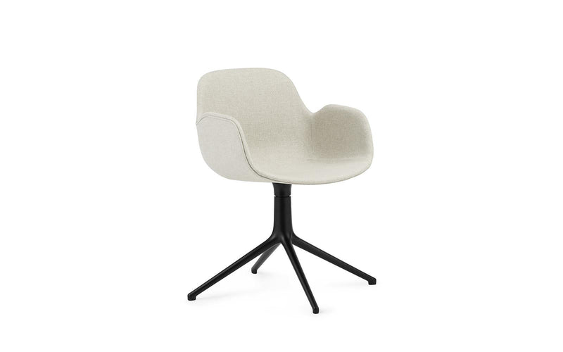 Normann Copenhagen Form Armchair Swivel 4L Full Upholstery Black Aluminium Main Line flax