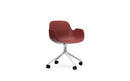 Normann Copenhagen Form Armchair Swivel 4W Aluminium/Red