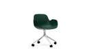 Normann Copenhagen Form Armchair Swivel 4W Aluminium/Green