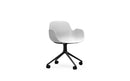 Normann Copenhagen Form Armchair Swivel 4W Black Aluminium/White