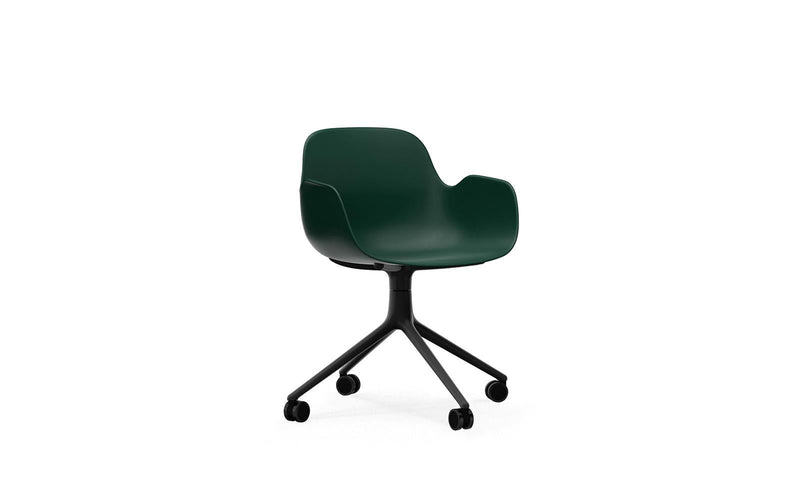Normann Copenhagen Form Armchair Swivel 4W Black Aluminium/Green