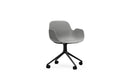 Normann Copenhagen Form Armchair Swivel 4W Black Aluminium/Grey