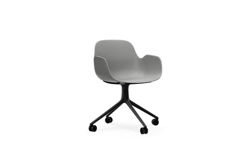 Normann Copenhagen Form Armchair Swivel 4W Black Aluminium/Grey