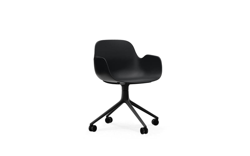 Normann Copenhagen Form Armchair Swivel 4W Black Aluminium/Black