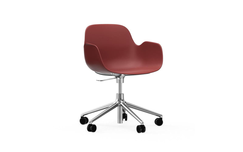 Normann Copenhagen Form Armchair Swivel 5W Gaslift Alu Red