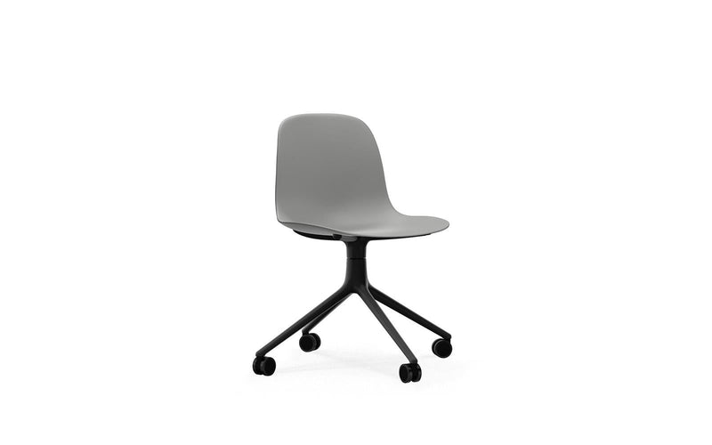 Normann Copenhagen Form Chair Swivel 4W Black Aluminium/Grey
