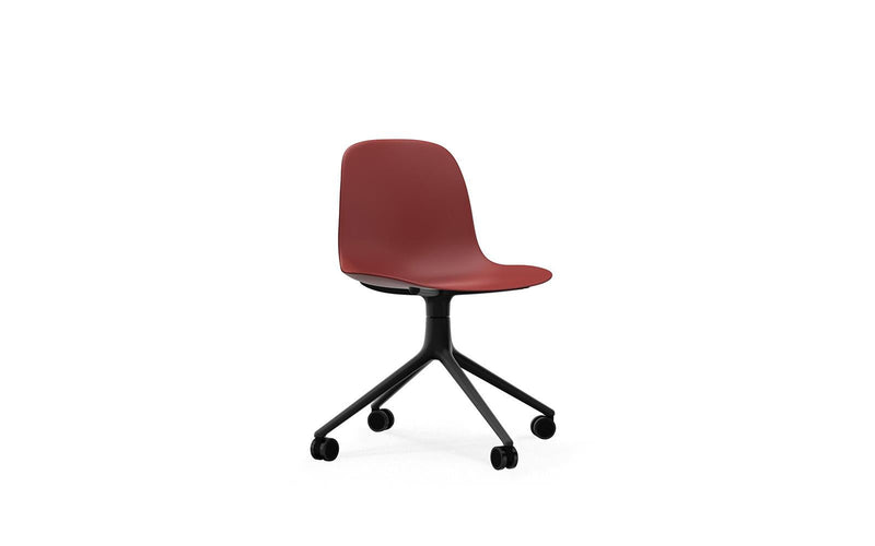 Normann Copenhagen Form Chair Swivel 4W Black Aluminium/Red