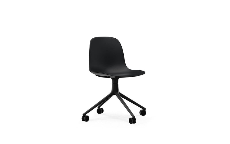 Normann Copenhagen Form Chair Swivel 4W Black Aluminium/Black