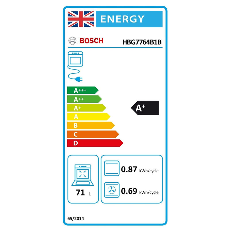 Grade A Bosch HBG7764B1B Single Built In Electric Oven Black