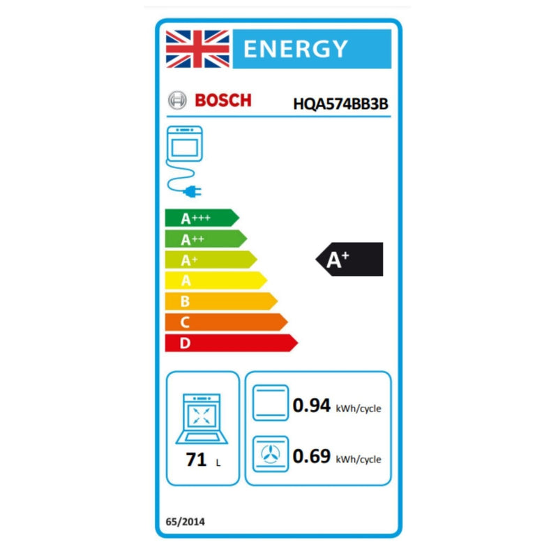 Grade A Bosch HQA574BB3B 60cm Single Built In Electric Oven