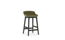 Normann Copenhagen Hyg Barstool 65 cm Front Upholstery Black Oak Olive/Main Line Flax