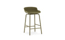 Normann Copenhagen Hyg Barstool 65 cm Front Upholstery Steel Olive/Synergy