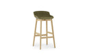 Normann Copenhagen Hyg Barstool 75 cm Front Upholstery Oak Olive/Synergy