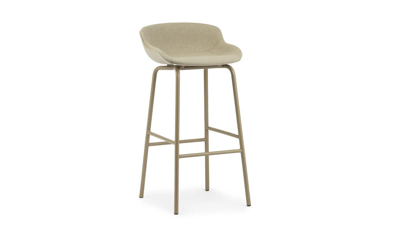 Normann Copenhagen Hyg Barstool 75 cm Full Upholstery Steel Sand/Main Line Flax