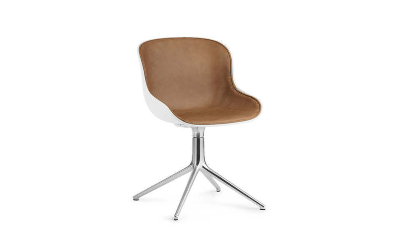 Normann Copenhagen Hyg Chair Swivel 4L Front Upholstery Alu White/Ultra Leather