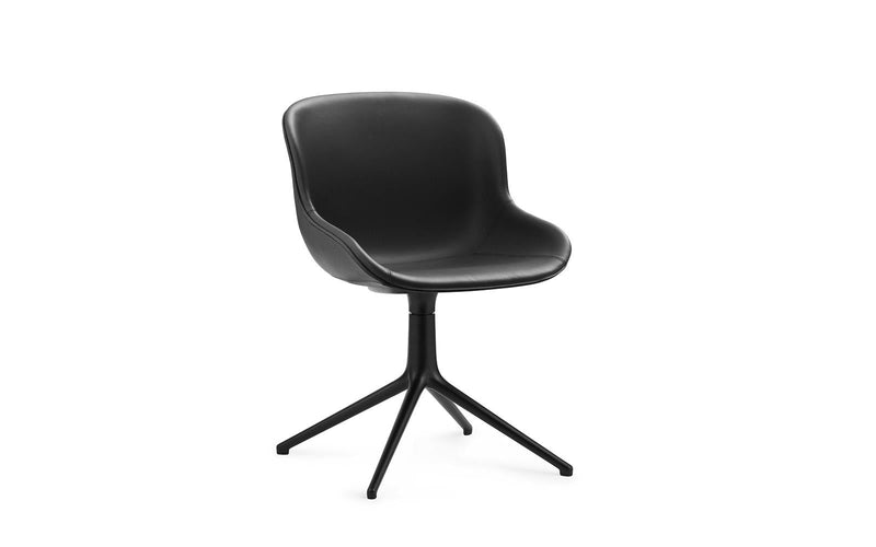 Normann Copenhagen Hyg Chair Swivel 4L Full Upholstery Black Aluminum Ultra Leather