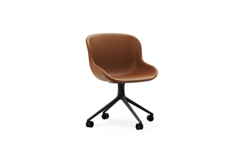 Normann Copenhagen Hyg Chair swivel 4W full upholstery black aluminum Ultra Leather