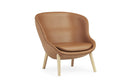 Normann Copenhagen Hyg Lounge Chair Low Oak Ultra Leather