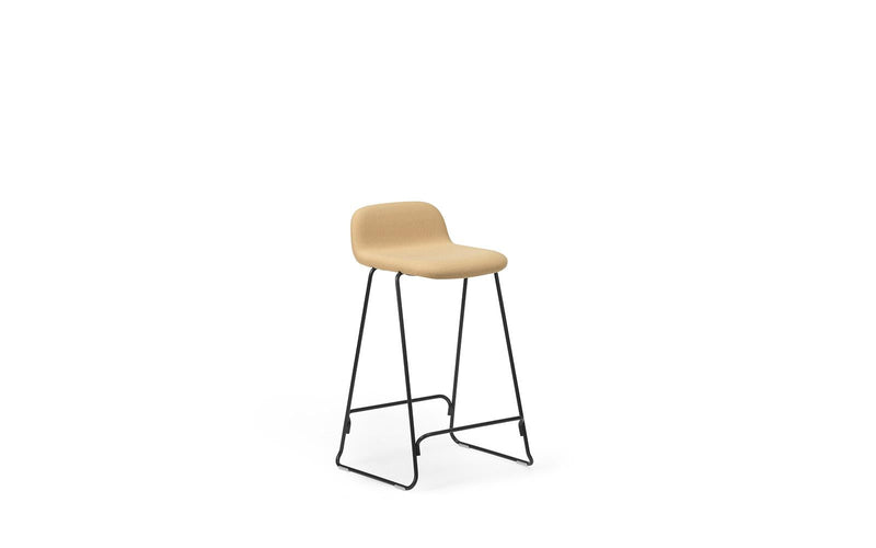 Normann Copenhagen Just Barstool 65 w. back Full Upholstery cm Black steel/ Synergy