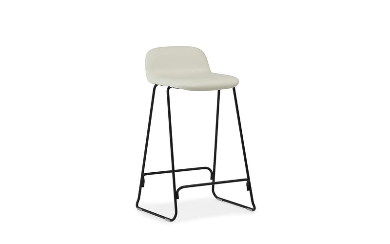 Normann Copenhagen Just Barstool w. back 65 Full Upholstery cm Black steel Ultra Leather
