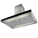 Grade A Smeg KBTI9L4VN 90cm Island Cooker Hood Stainless Steel with Black Glass