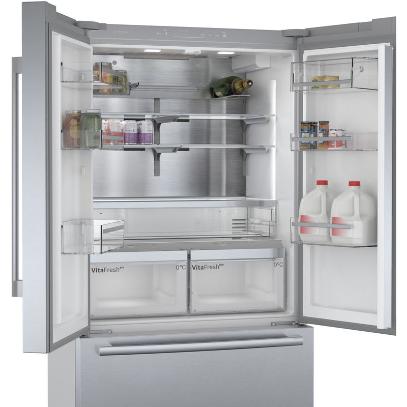 Grade B Bosch Series 8 KFF96PIEP Freestanding 573 Litre American Frost Free Fridge Freezer Stainless Steel