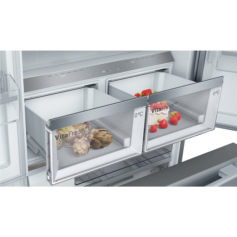 Grade B Bosch Series 8 KFF96PIEP Freestanding 573 Litre American Frost Free Fridge Freezer Stainless Steel