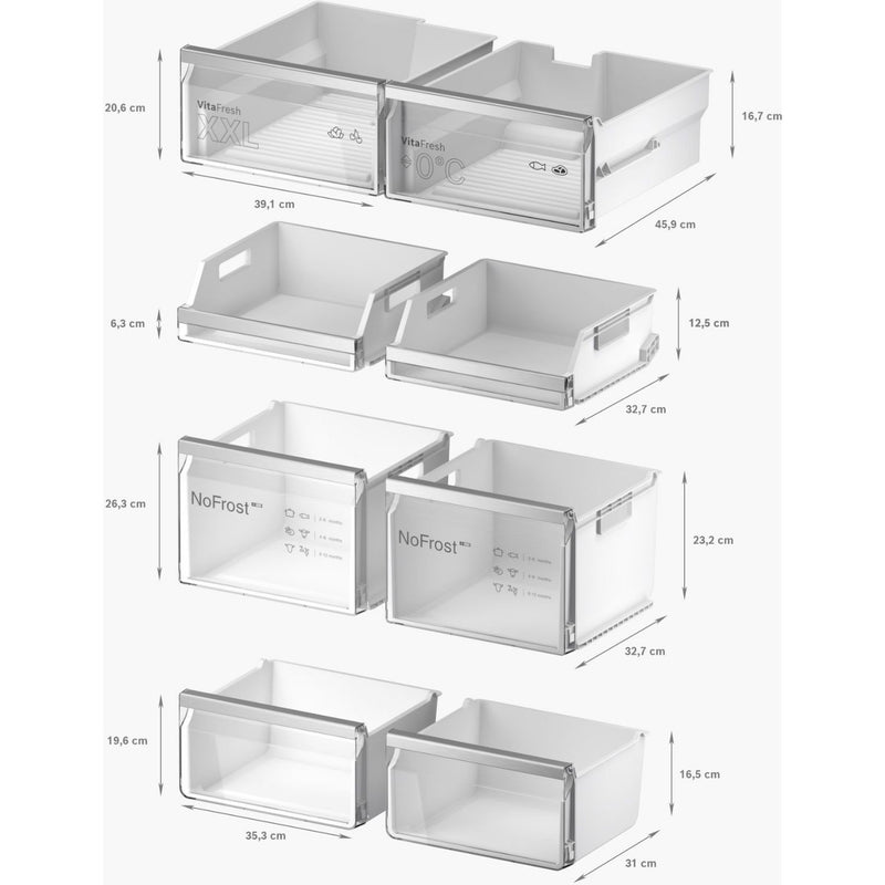 Grade B Bosch Series 6 KFI96APEAG Freestanding 574 Litre Fridge Freezer