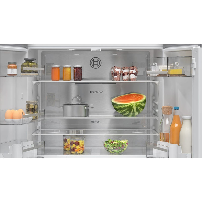 Grade A Bosch Series 6 KFN96AXEA 605 Litre Frost Free American Fridge Freezer With Multiflow Black Stainless Steel